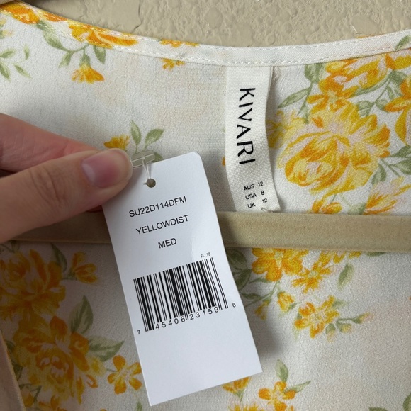 Kivari Marielle Boho Floral Print Crepe Tie-Front Minidress NEW - Picture 4 of 12